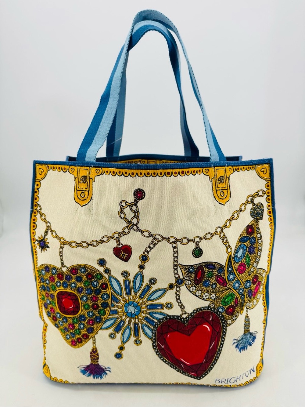 Brighton NEW Glittering Love Limited Edition Heart Butterfly Print Canvas Tote